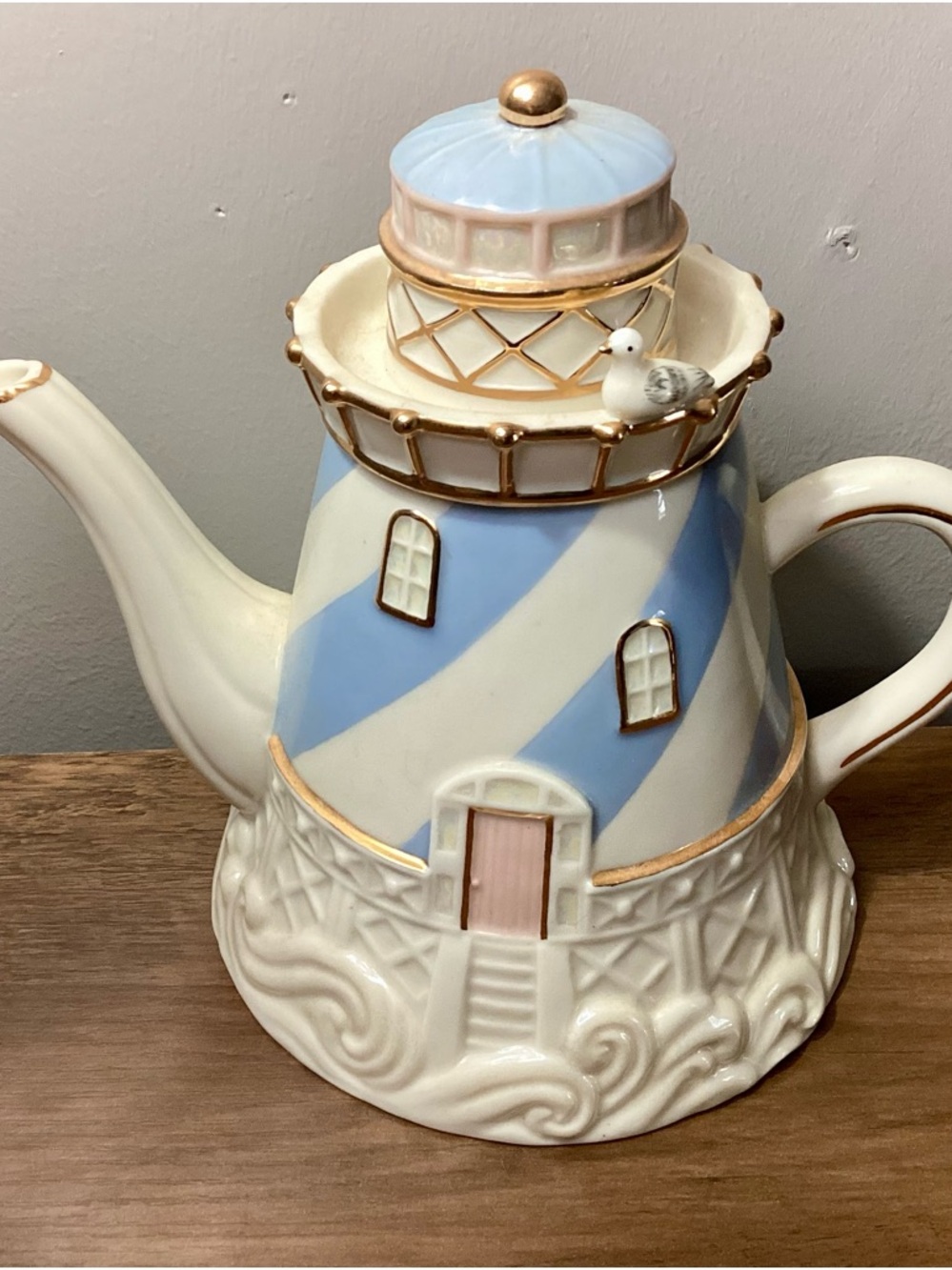 Lenox Seaside Lighthouse Teapot Fine Ivory China 2003